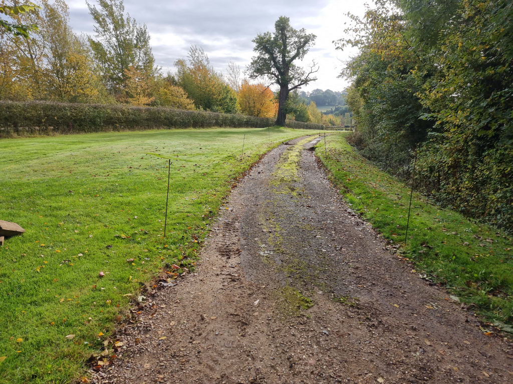 This is a large driveway which is just about to have a tar and chip driveway installed on by Stowmarket Driveway Services