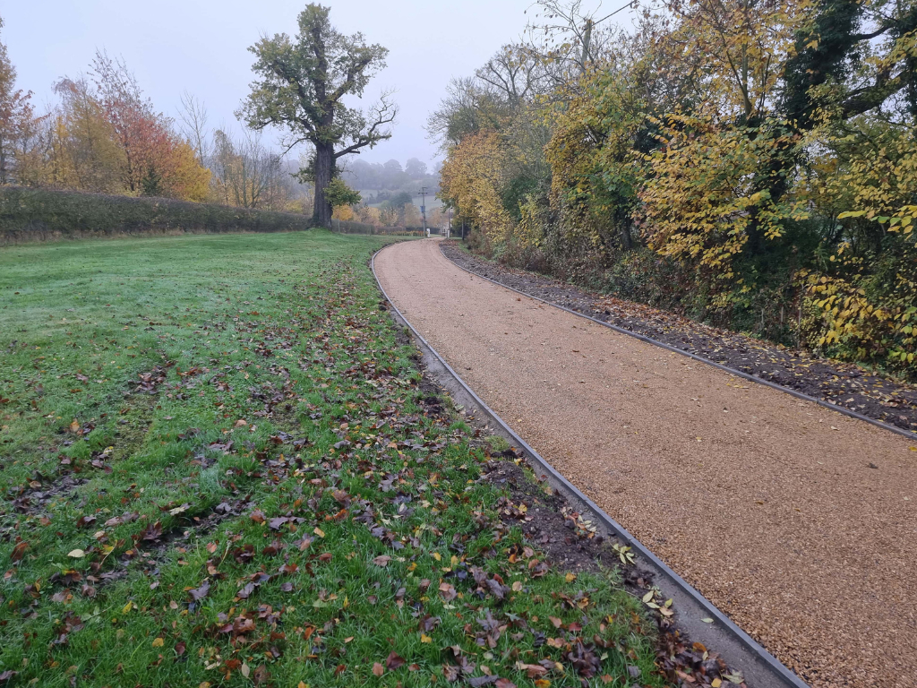 This is a large driveway which has just had a tar and chip driveway installed on by Stowmarket Driveway Services